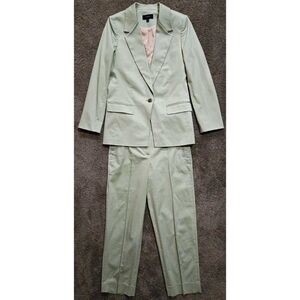 J Crew Willa Blazer Suit Jacket Pistachio Green Straight Leg Chino Pants Set